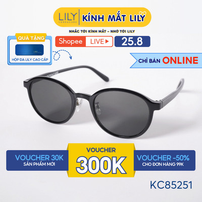 Kính mát thời trang nam nữ LILYEYEWEAR chất liệu nhựa cao cấp, mắt kính chống UV400, kiểu dáng màu sắc hiện đại KC85251