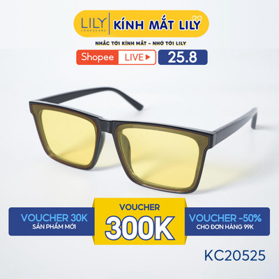 Kính mát thời trang nam nữ LILYEYEWEAR chất liệu nhựa cao cấp, mắt kính chống UV400, kiểu dáng thời trang KC20525
