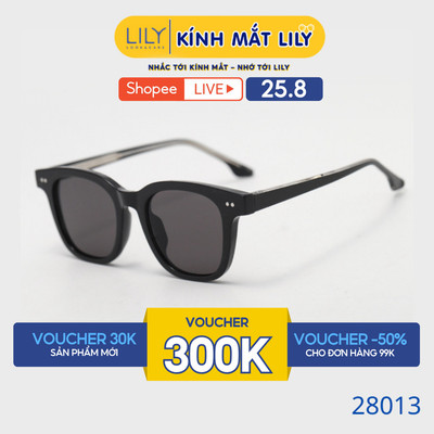 Gọng kính mát vuông nam nữ LILYEYEWEAR chất liệu nhựa cao cấp, mắt kính chống UV400, kiểu dáng thời trang 2013