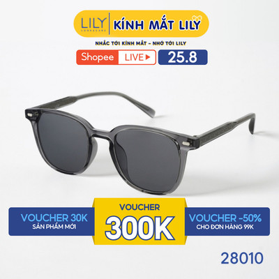 Kính mát thời trang nam nữ LILYEYEWEAR chất liệu nhựa cao cấp chắc chắn, mắt kính chống UV400 bảo vệ mắt 28010