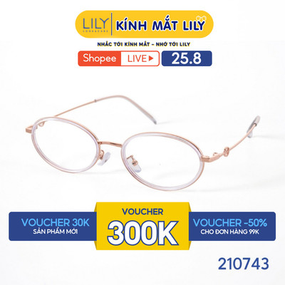 Kính mắt Oval thời trang nam nữ LILYEYEWEAR chất liệu nhựa cao cấp chắc chắn kiểu dáng hiện đại thanh lịch 210743