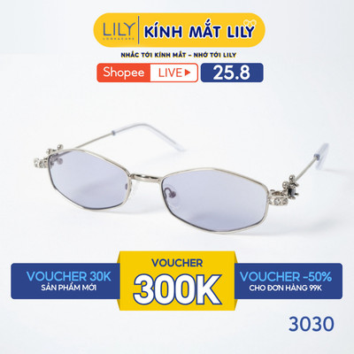 Kính mát nam nữ LILYEYEWEAR chất liệu kim loại cao cấp nhẹ chắc chắn màu sắc kiểu dáng thời trang 3030