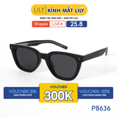 Gọng kính râm phân cực nam nữ LILYEYEWEAR chất liệu nhựa cao cấp chắc chắn kiểu dáng hiện đại màu sắc thời trang P8636