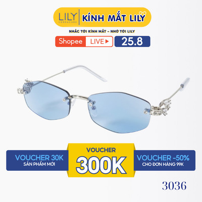 Kính mát nam nữ LILYEYEWEAR chất liệu kim loại cao cấp kiểu dáng hiện đại thời trang 3036