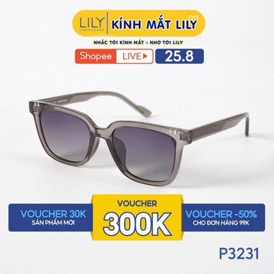 Kính mát thời trang nam nữ LILYEYEWEAR chất liệu nhựa cao cấp, mắt kính phân cực, chống UV400 bảo vệ mắt P3231