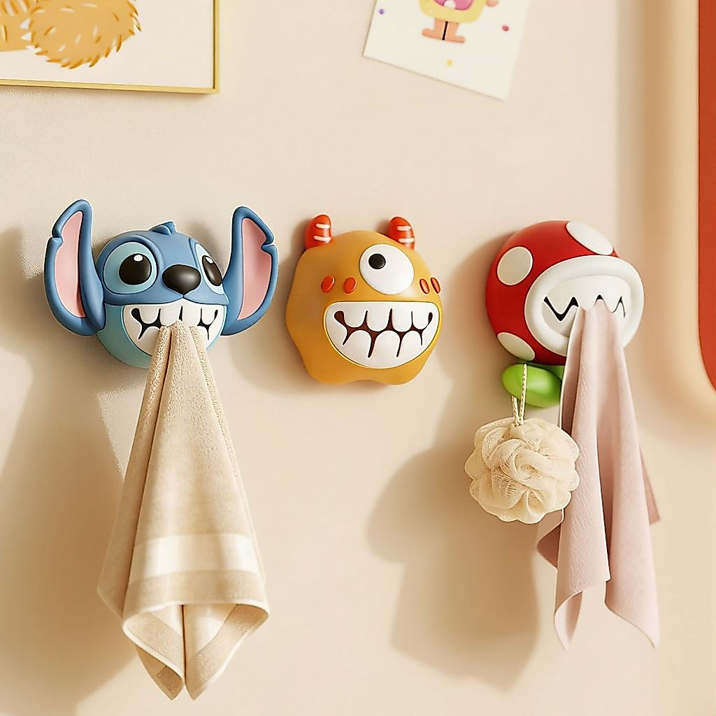 Children's storage rack towel12y Cartoon bathroom towel rack new product clip bathroom towel rack ho