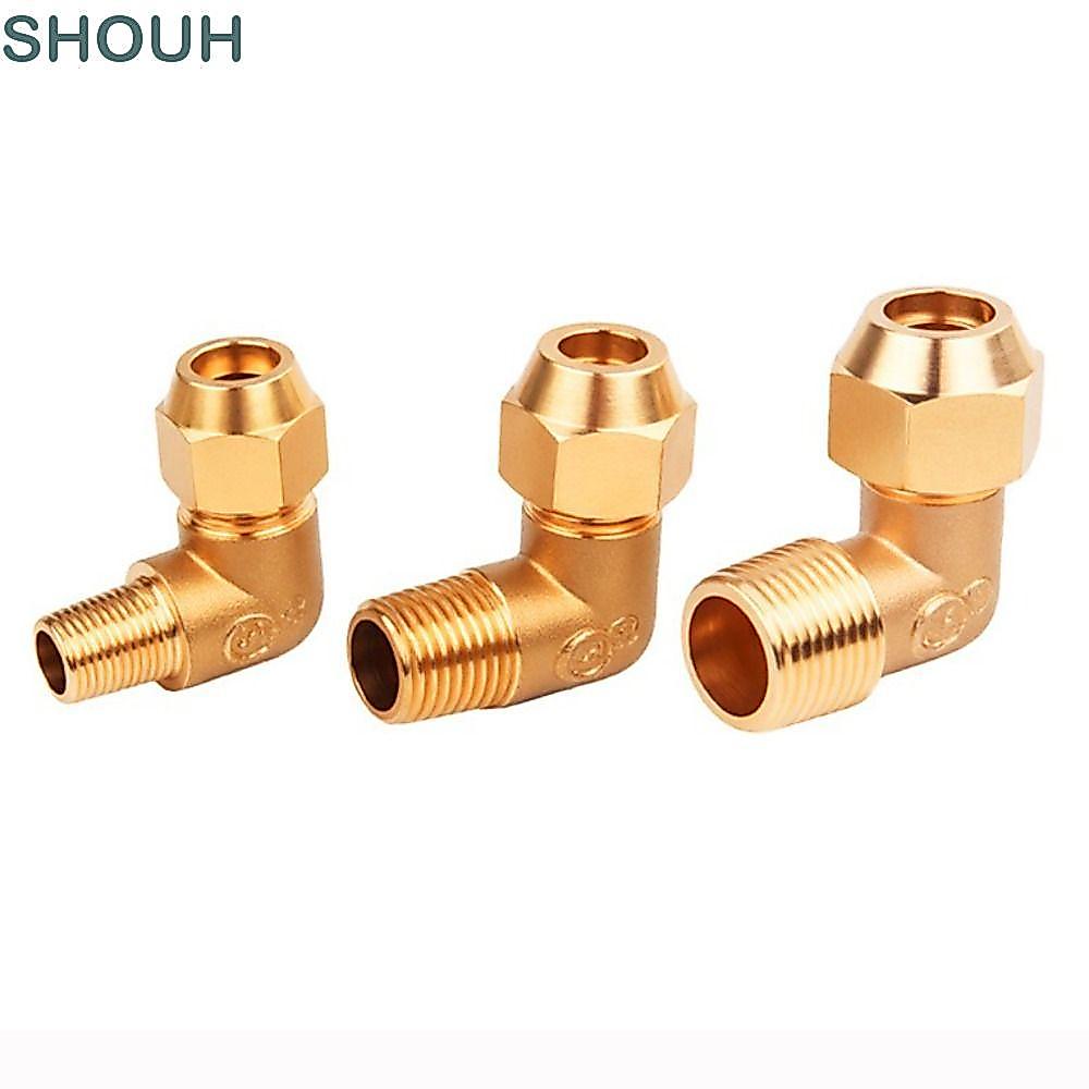 SHOOH Nam Flare Lắp, Khuỷu tay Flare Nam 90 Độ, Dễ dàng lắp đặt Đồng thau Flare Seal Ống khuỷu tay D