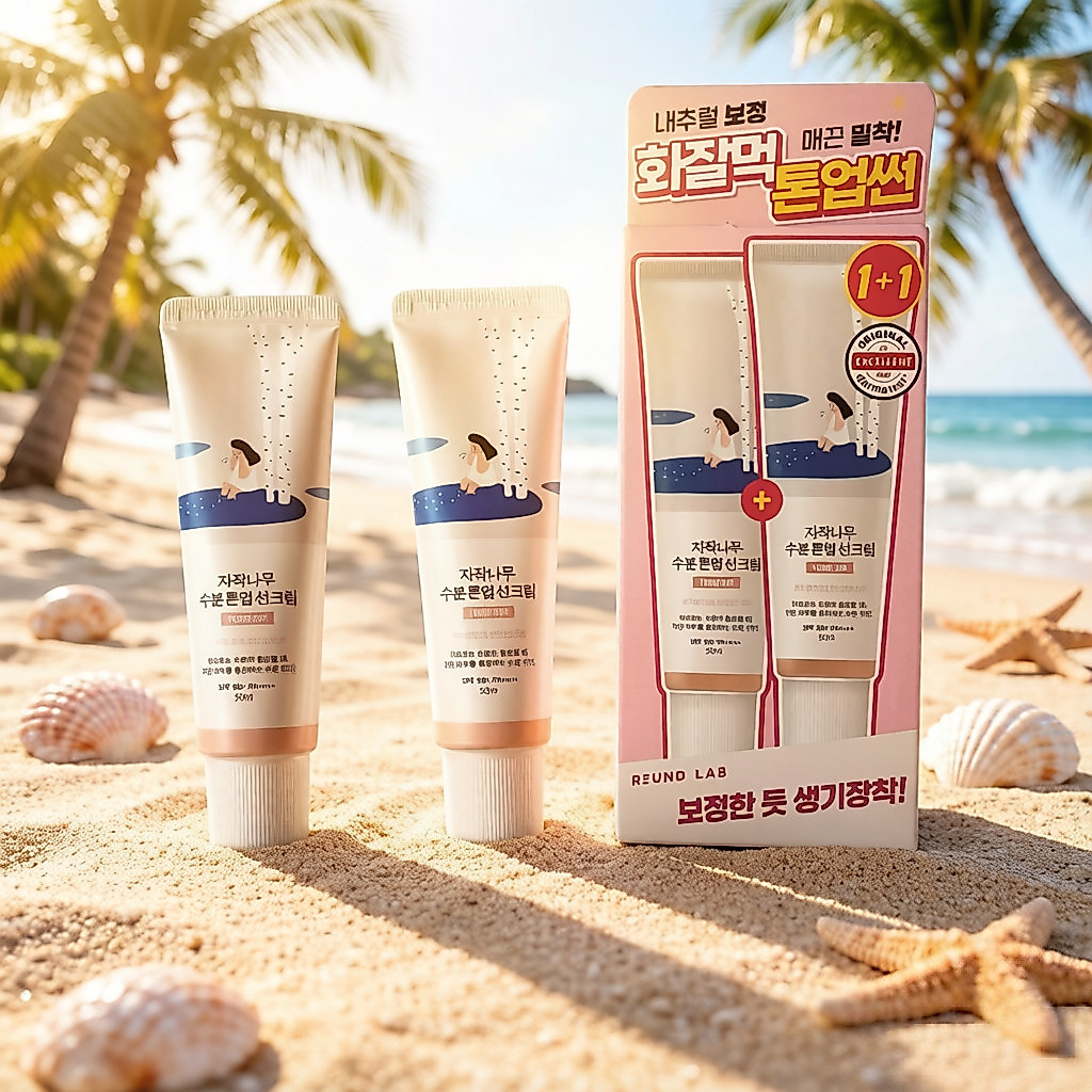 Combo 2 Round Lab 50ml - kem chống nắng dưỡng sáng, kiềm dầu, se khít lỗ chân lông, tone-up tự nhiên