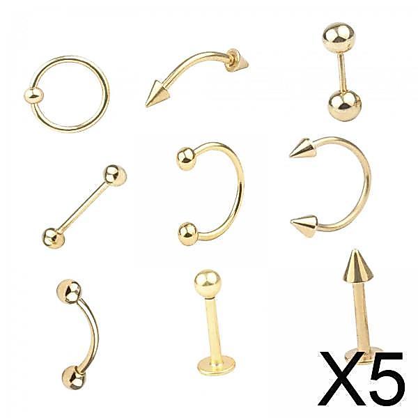 2x9 Chiếc Bụng Nút Nhẫn, Nhẫn Trang Sức Sinh Nhật Bụng Xuyên Vòng Rốn Barbell Rốn Xuyên Nhẫn