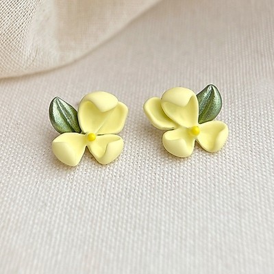 Pinkdudu Gardenia Bông Tai Mùa Xuân Tươi Hoa Dangles Tối Giản Pinkdudu Ngọt Ngào Trang Sức Cho Nữ PD2670