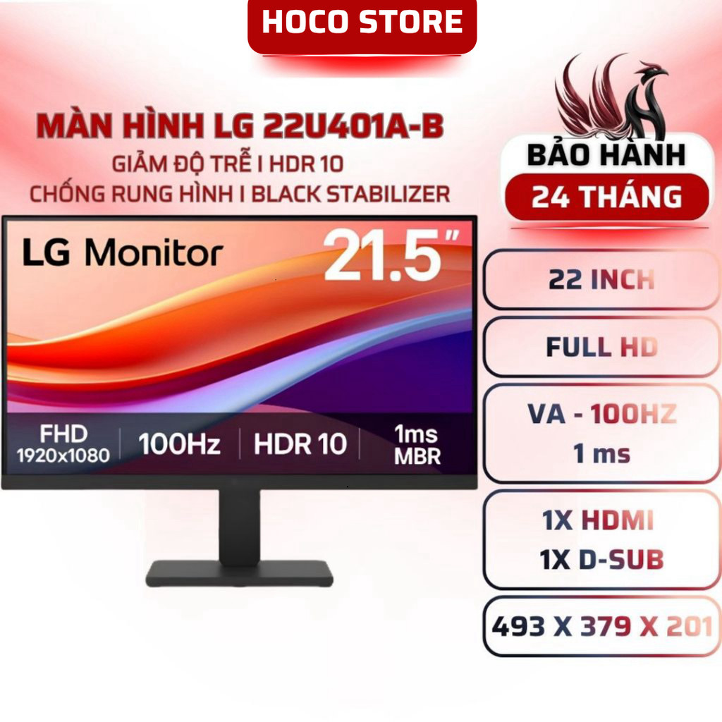 Màn Hình LG 22U401A-B 22 Inch VA FHD 100Hz 1ms HDR10 - BẢO HÀNH 24 THÁNG - HOCOSTORE