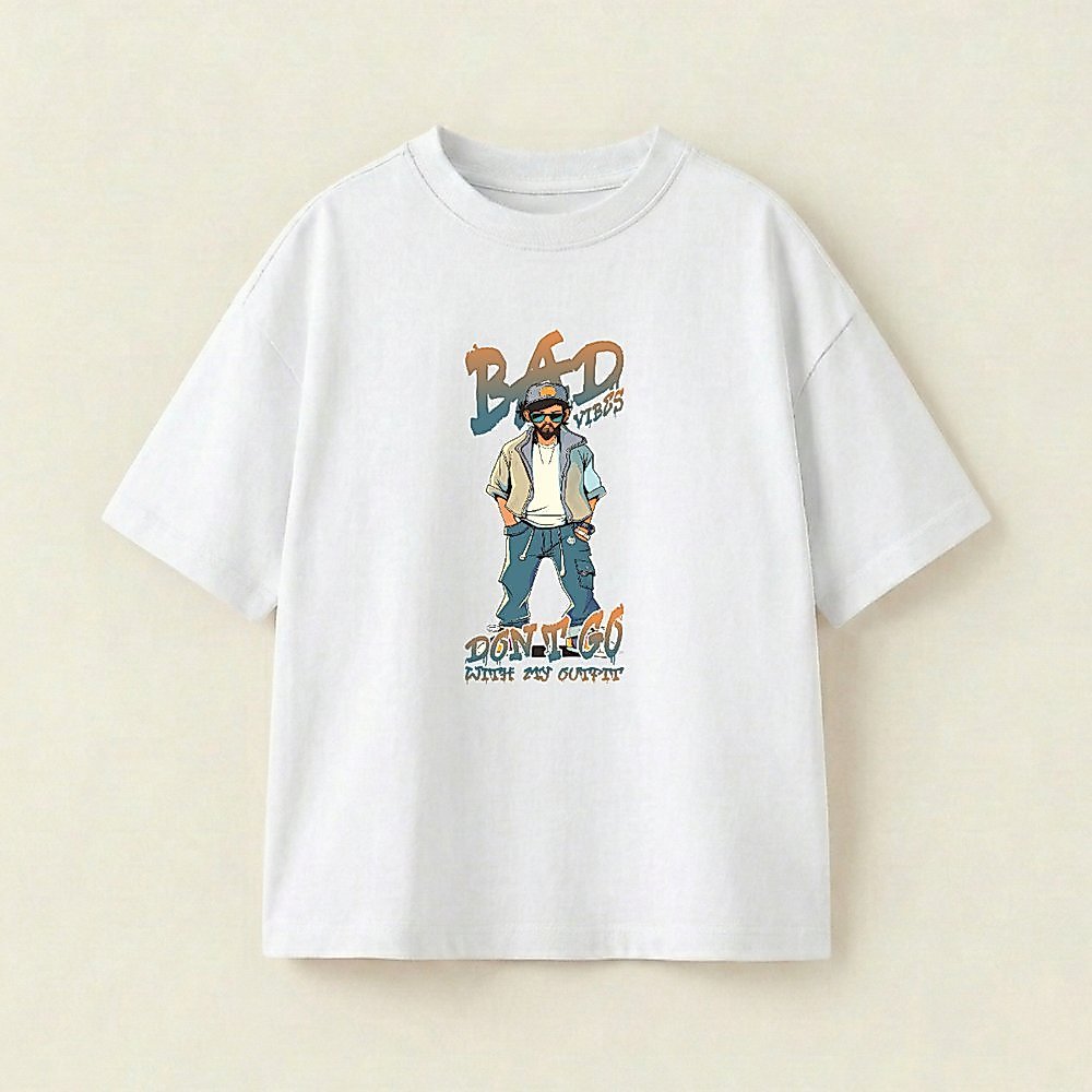Áo thun unisex tay lỡ dáng rộng Claro - DON'T GO WITH MY OUTFIT (Cotton dày dặn 250 GSM) (Trước ngực
