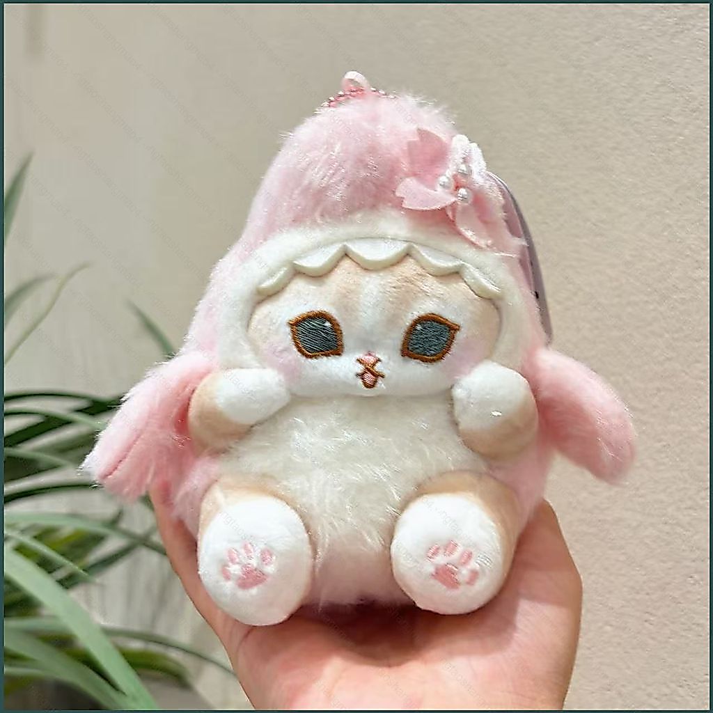 YT4 Mifusand Plushie Sakura Pink Shark Cat Sang Trọng Linh Vật Có Thể Thu Vào Móc Khóa Túi Phụ Kiện 