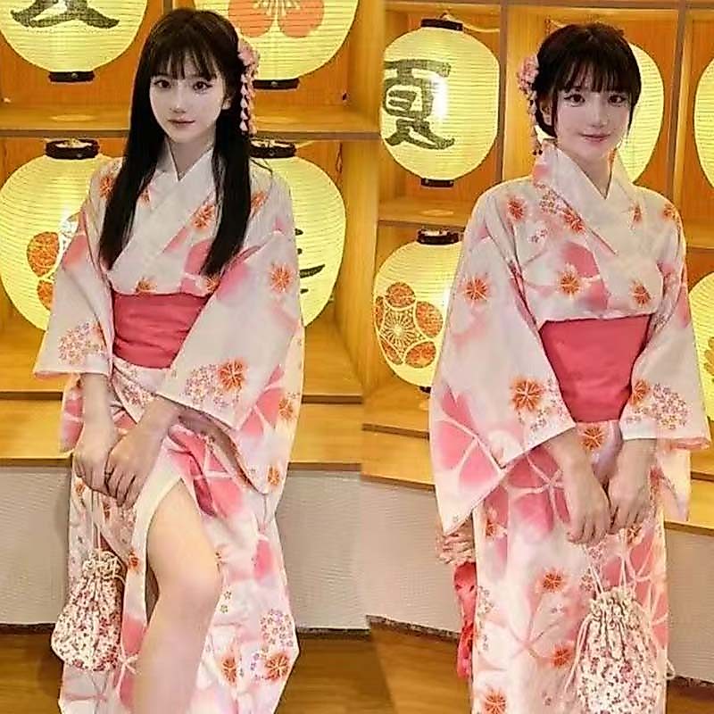 Kimono Người phụ nữ Nhật Bản kimono nữ đi biển mùa hè Quần áo chụp ảnh kimono