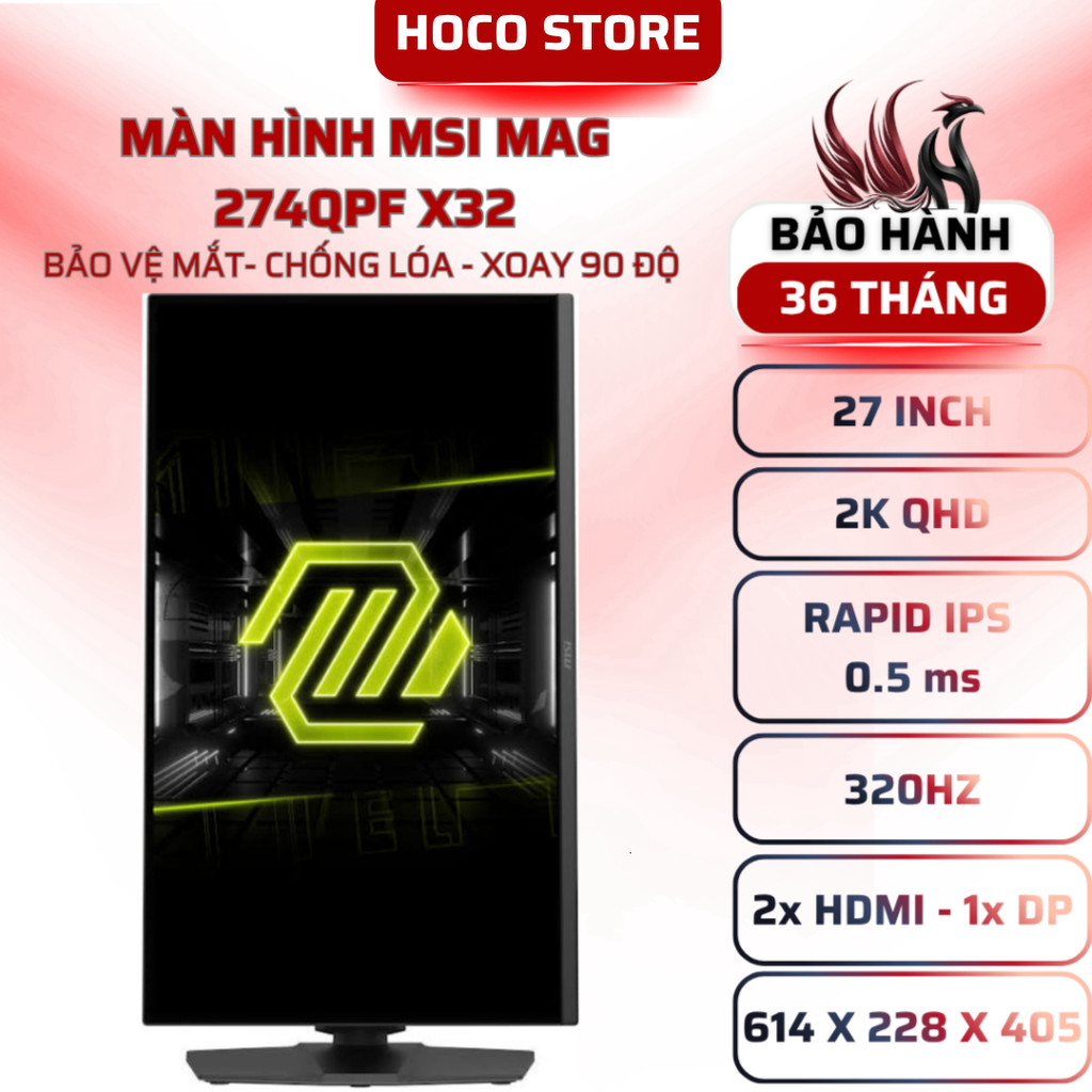 Màn Hình MSI MAG 274QPF X32 27" 2K 320Hz Rapid IPS - BẢO HÀNH 36 THÁNG - HOCOSTORE