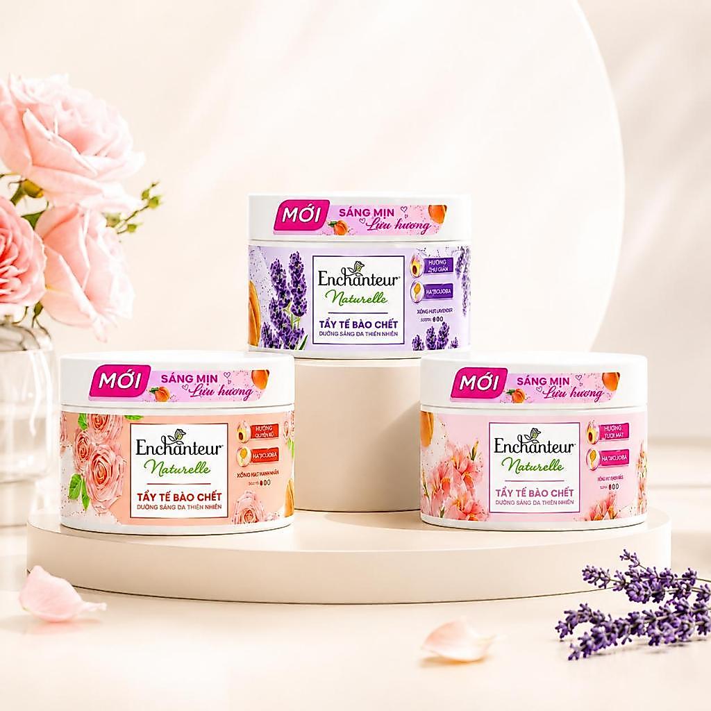 Tẩy Tế Bào Chết ENCHANTEUR Body Scrub 250g Tẩy Da Chết Body Thiên Nhiên Mịn Da