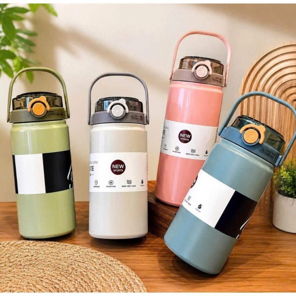 Bình Giữ Nhiệt Infinite Inox 316 1000ml | Bình Nước Giữ Nóng Lạnh Có Quai Xách Nắp Khóa Miệng Rộng