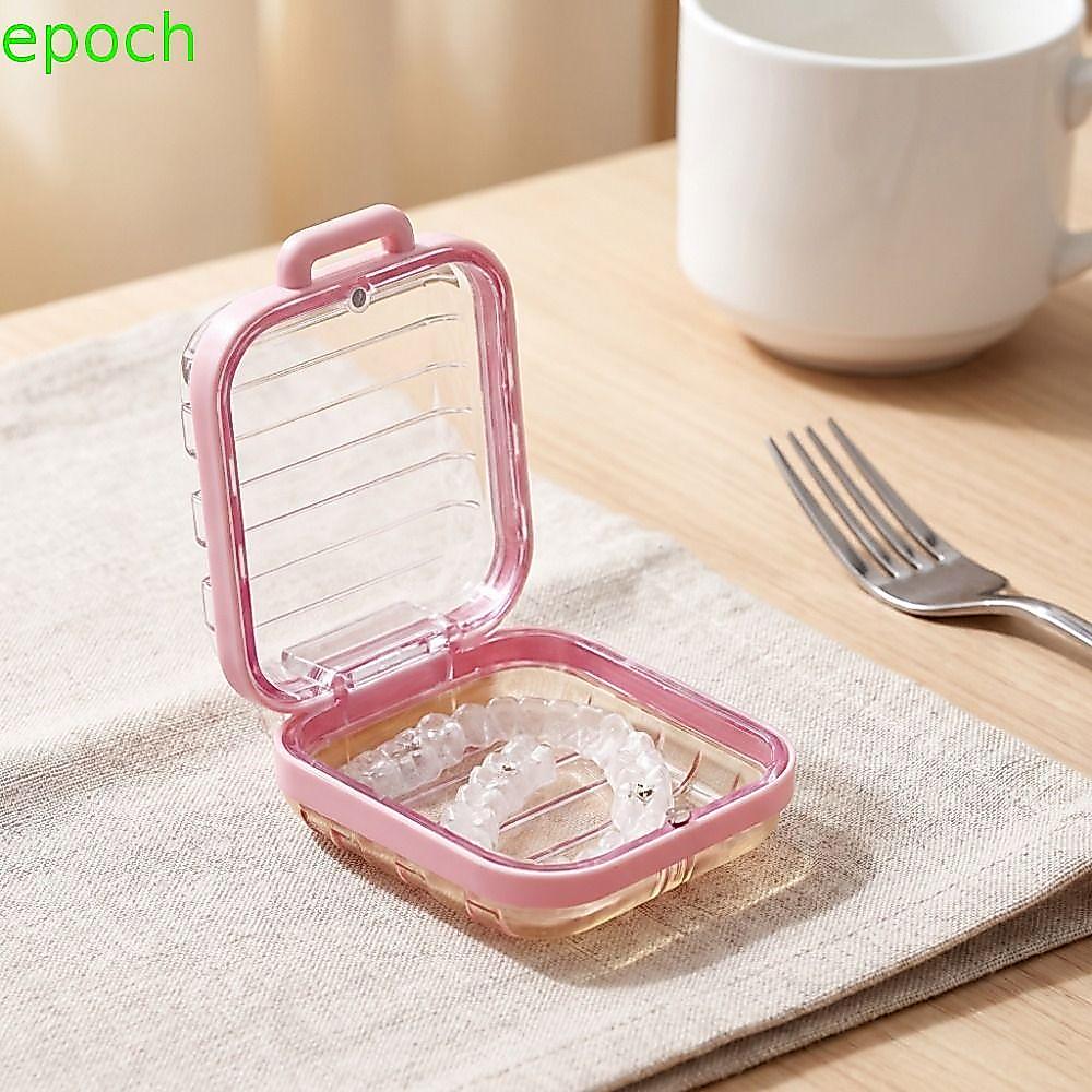 Hộp đựng răng giả EPOCH, Hộp lưu trữ nẹp trong suốt hình vali, Chống thấm nước di động sáng tạo với 