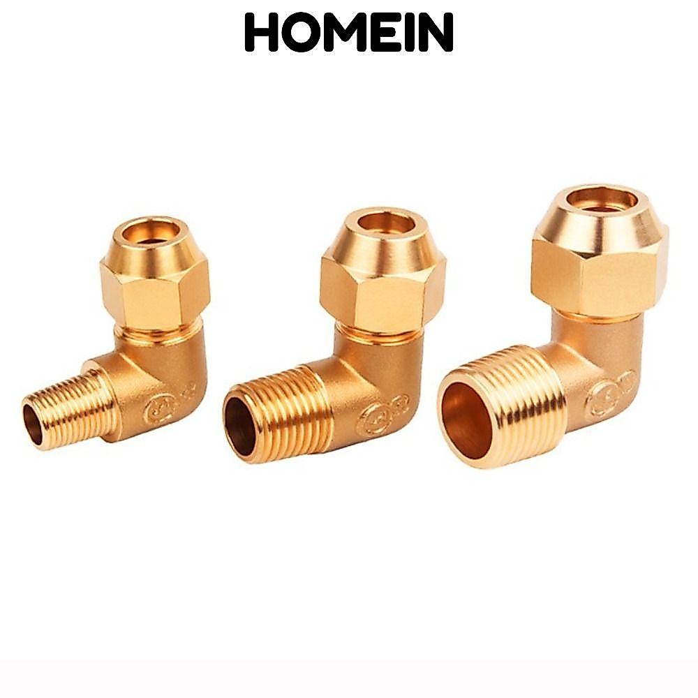 HOMEIN Flare Elbow, Flare Seal 90 độ Nam Flare Lắp, Dễ dàng lắp đặt Đồng thau Nam Ren Ống khuỷu tay 