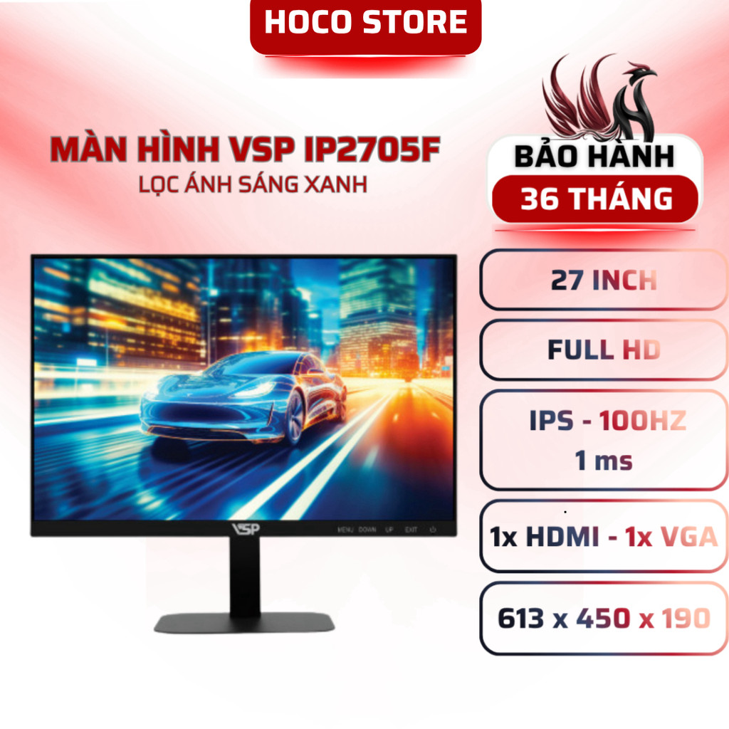 Màn Hình VSP IP2705F 27" IPS 100Hz 1ms Loa TUV Bảo Vệ Mắt - BẢO HÀNH 36 THÁNG - HOCOSTORE