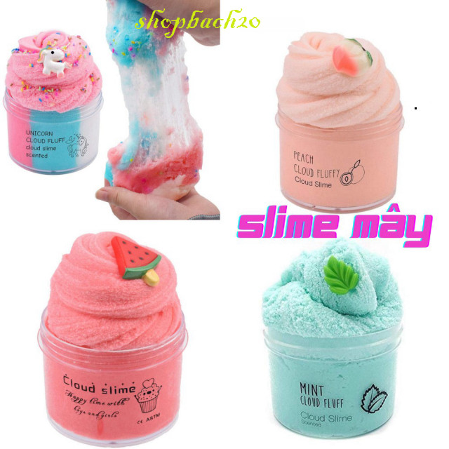 Slime mây cao cấp hũ 8OZ sợi mây nhỏ co giãn Cloud Slime Unicorn, Mint Cloud Slime - GUDETAMA1996