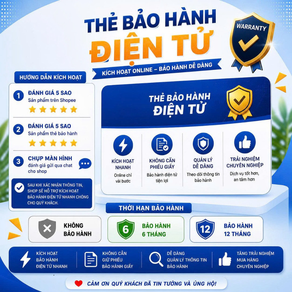 Qúy Khách Hàng Không Cần Giữ Thẻ Bảo Hành Sau Khi Nhận Hàng [ Thẻ Bảo Hành…