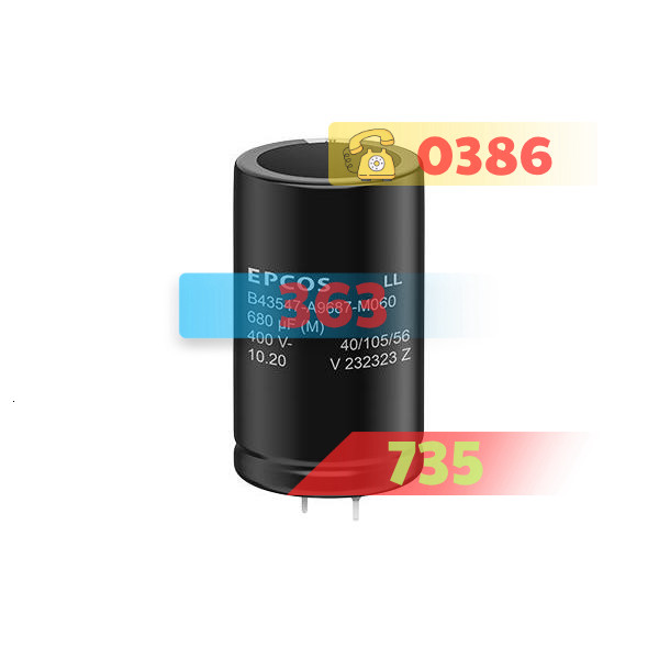 Tụ nhôm điện phân EPCOS B43547-A5477-M450, 450V – 470µF.