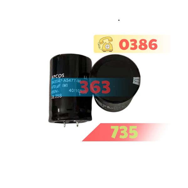 Tụ hóa EPCOS B43547-A5477-M450, 450V – 470µF.