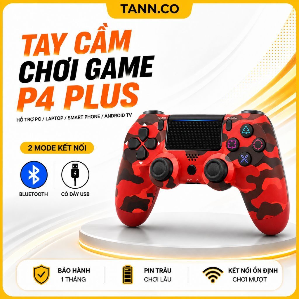 Tay Cầm Chơi Game Không Dây P4 Plus Bluetooth ,Tay cầm chơi game Fifa Online 4 P4 Plus Kết Nối PC, L