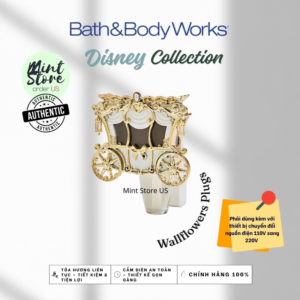 ĐÈN NGỦ TINH DẦU CÔNG CHÚA - MÁY XÔNG TINH DẦU - THIẾT BỊ CẮM ĐIỆN TOẢ HƯƠNG ( WALLFLOWERS PLUG) BAT
