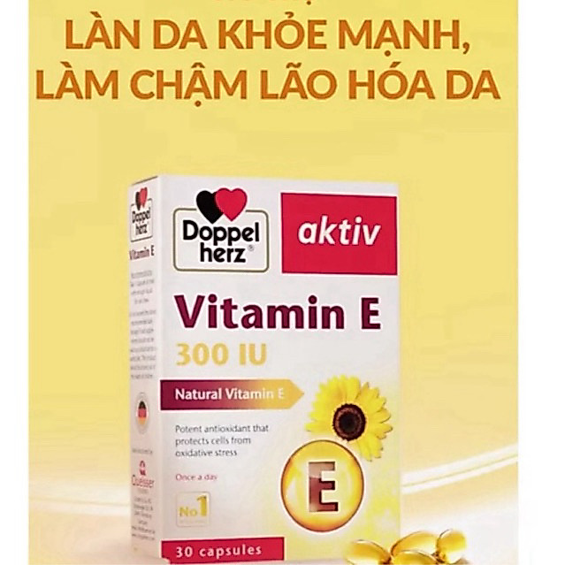 Doppelherz Aktiv Vitamin E - Viên Uống Bổ Sung Vitamin E Hỗ trợ làn da khỏe mạnh và hỗ trợ làm chậm 