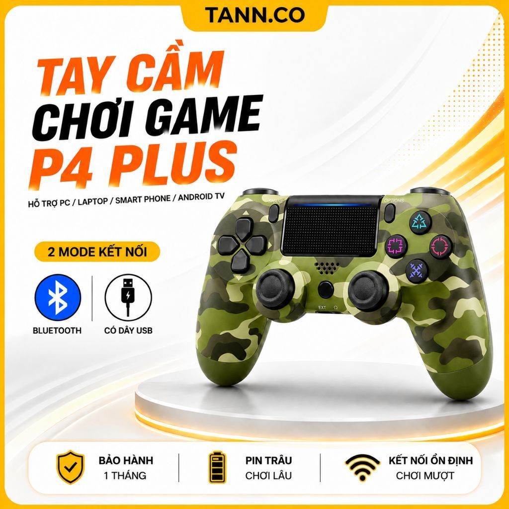 Tay Cầm Chơi Game Không Dây P4 Plus Bluetooth ,Tay cầm chơi game fifa online 4 P4 Plus Kết Nối PC, L