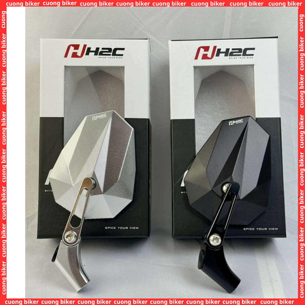 Gương Chiếu Hậu H2C V1 v2 v5, Kính H2C Xoay 360 độ, Chất liệu nhôm phay CNC, mặt gương trắng quan sá