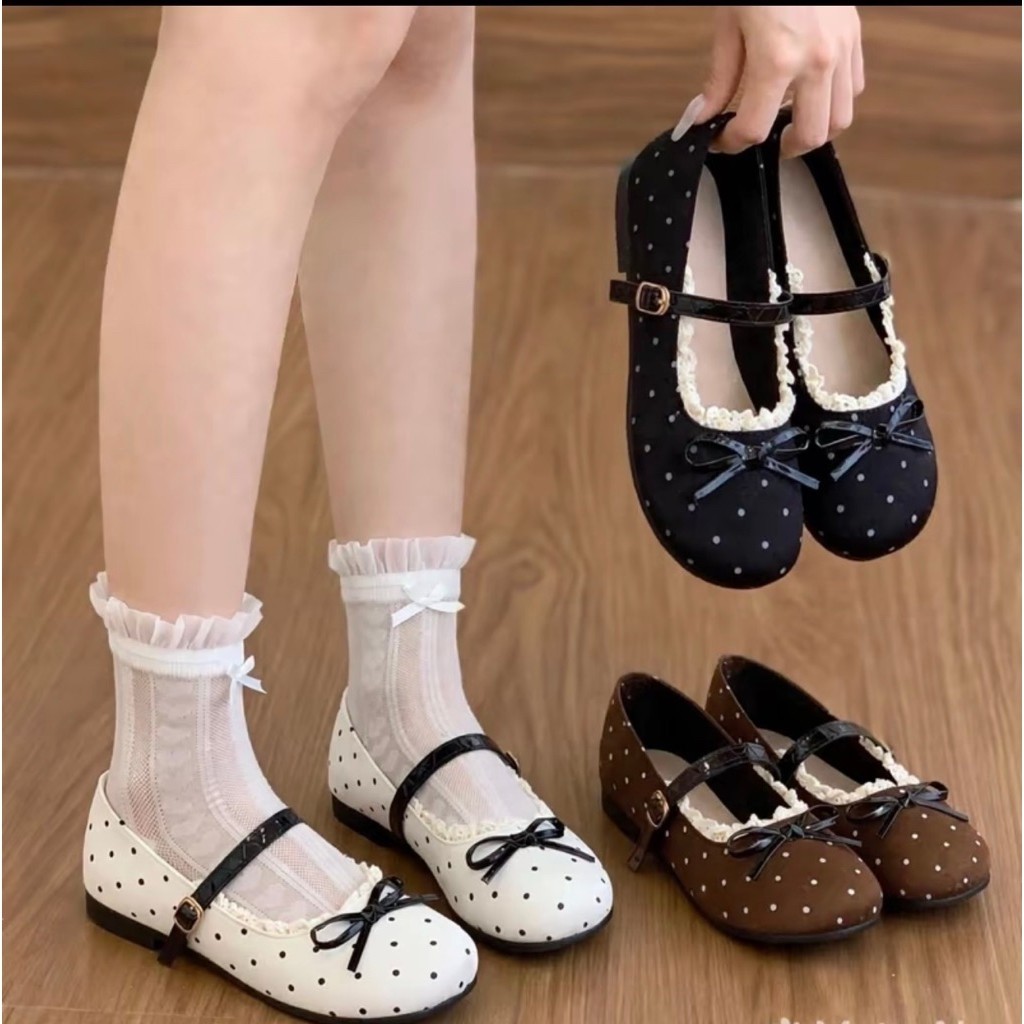 Giày hài búp bê bằng giày hài họa tiết chấm bi phong cách hàn quốc tiểu thư  (GIAY BIBI)
