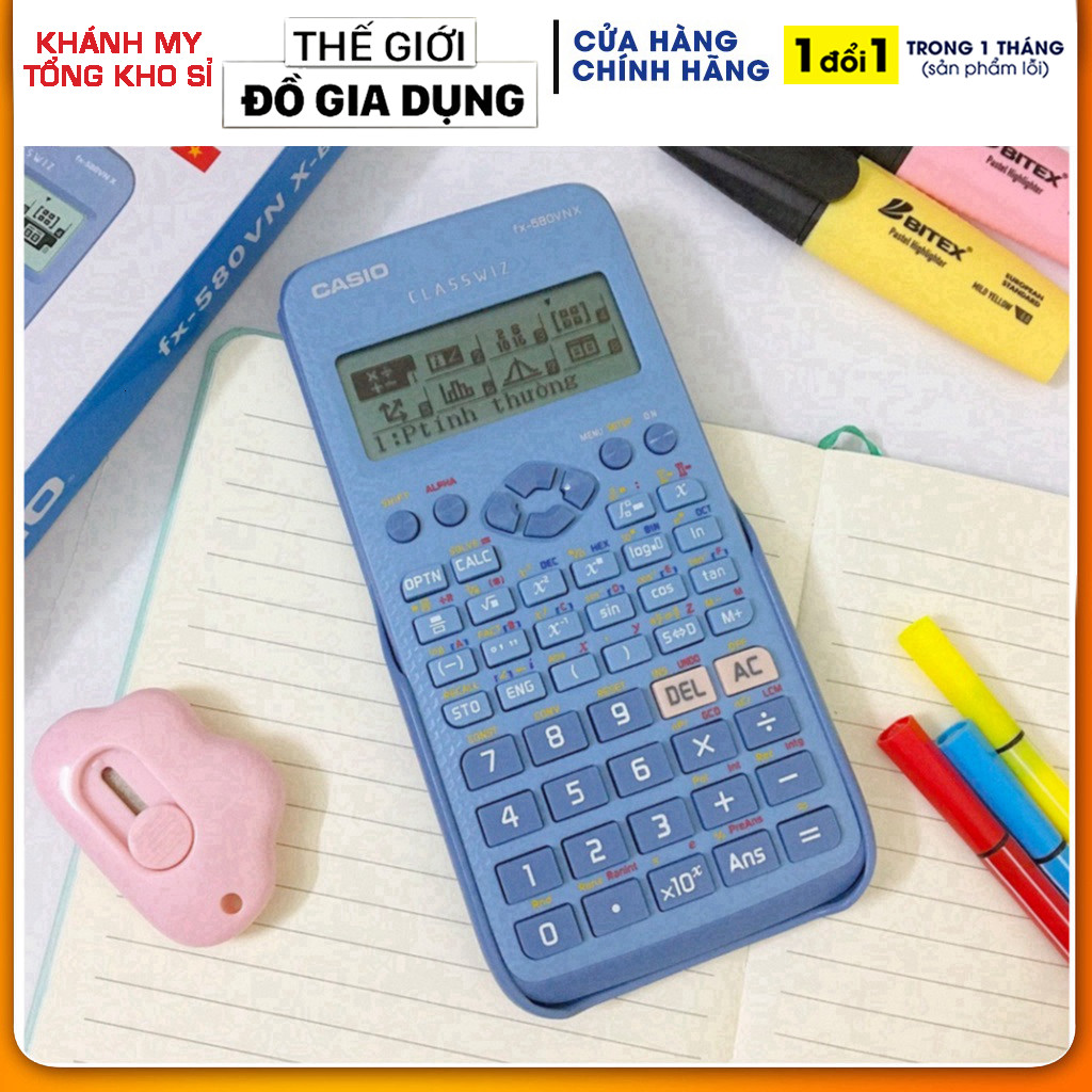 Máy Tính CASIO FX-580VN ( Màu Xanh ) - Hàng Mới Độ Chính Xác Cao - Máy Tính Giá Rẻ - Hàng Thái [ BH 