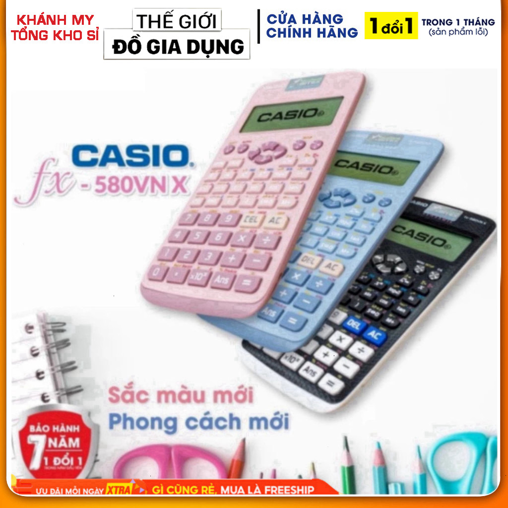 Máy Tính CASIO FX-580VN ( Đủ Màu ) - Hàng Mới Độ Chính Xác Cao - Máy Tính Giá Rẻ - Hàng Thái [ BH 24