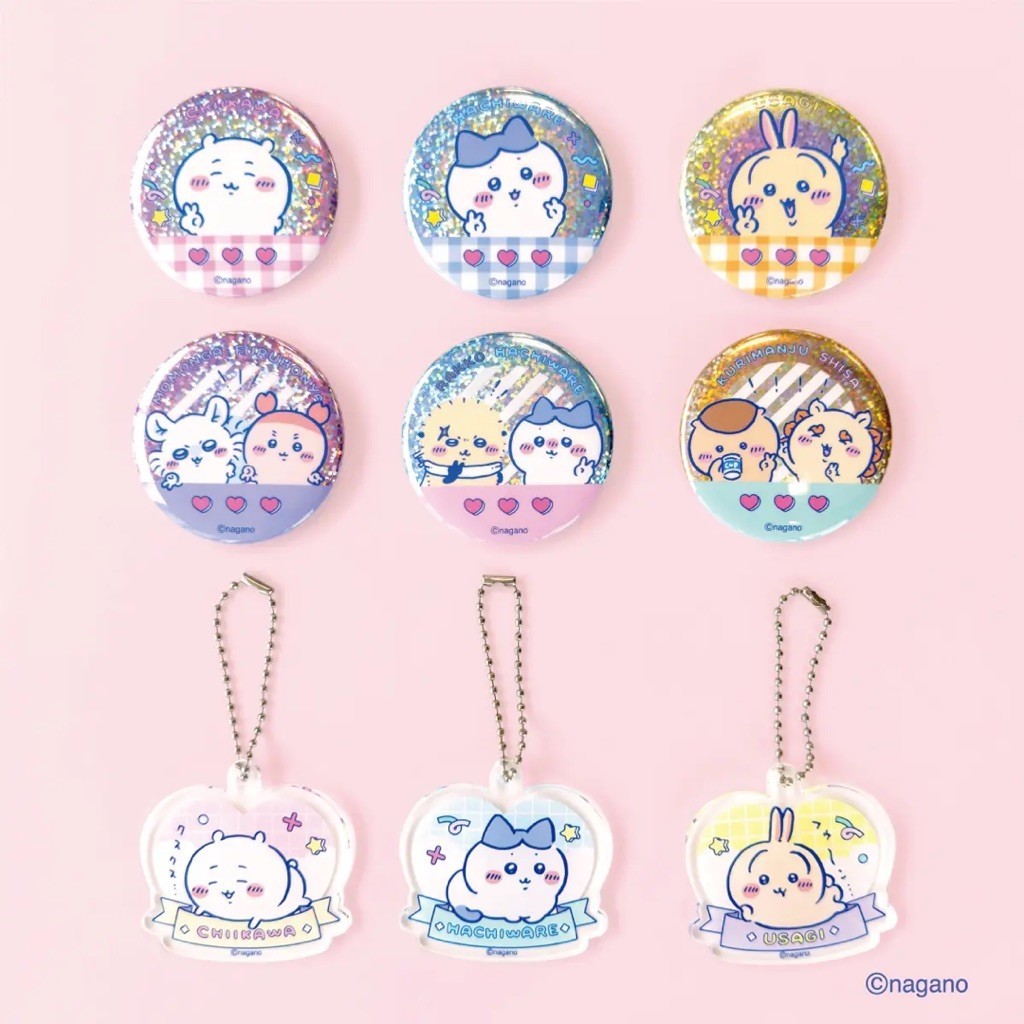 [OFF] Badge Chiikawa chính hãng Nhật Bản | Huy hiệu Chiikawa chính hãng | Badge Chiikawa lấp lánh