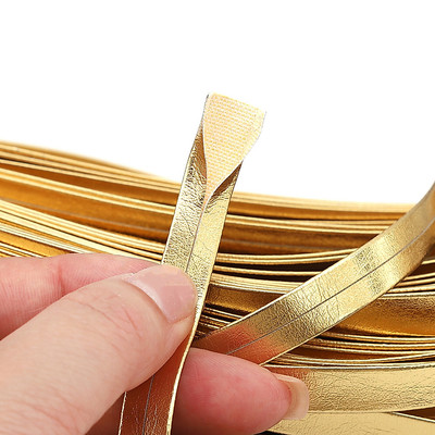 Beadia 5m / túi Bạc / Vàng PU Da Cạnh Viền Băng Cho Đồ Thủ Công DIY Phụ Kiện Và Trang Trí Nhà