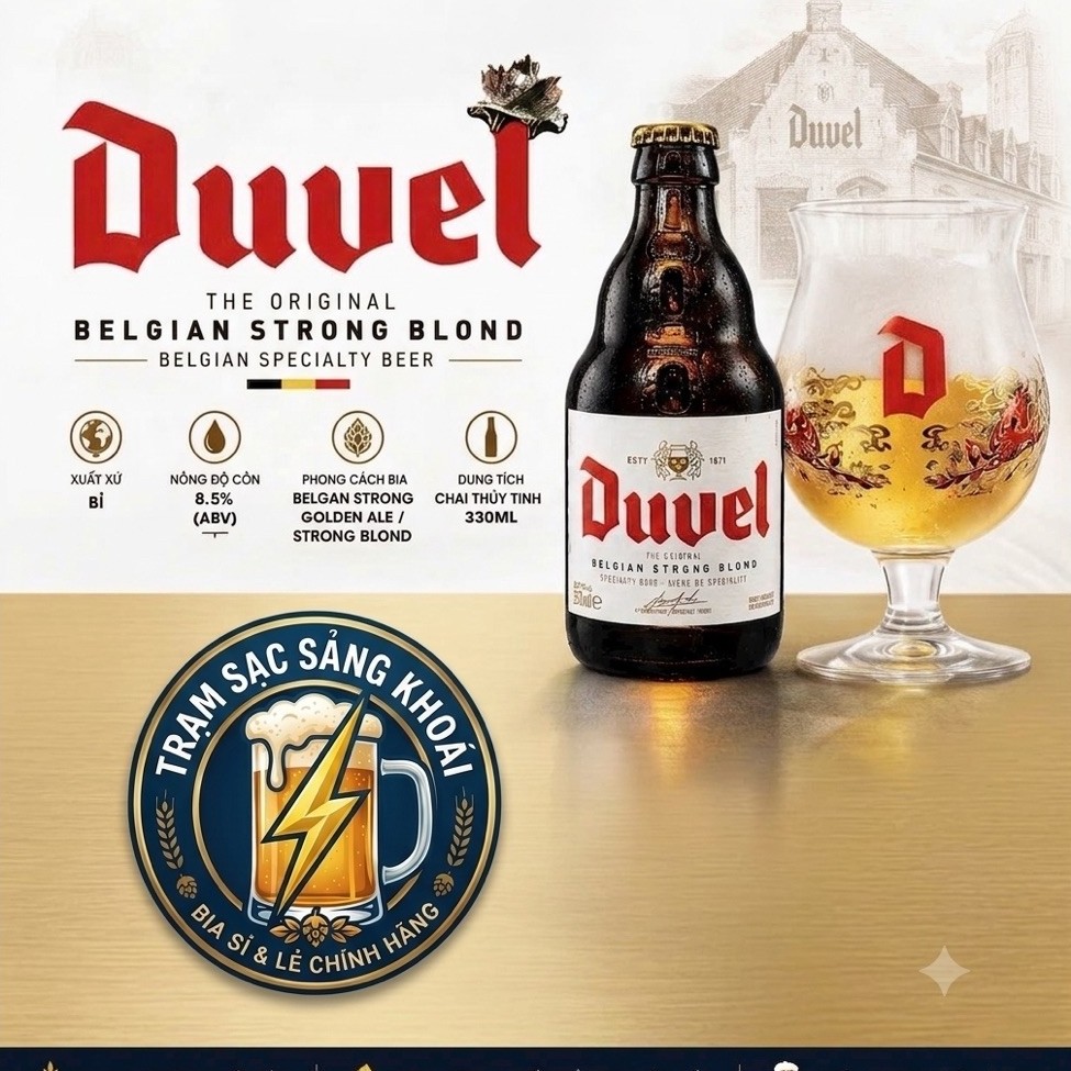 [NHẬP KHẨU BỈ] Bia Duvel Strong Blond & 666 - Thùng 24 chai 330ml