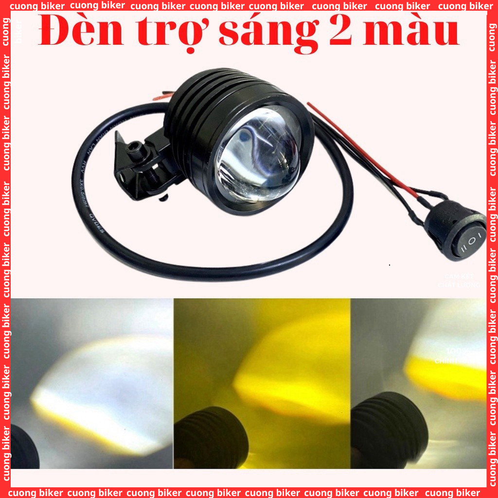 Đèn trợ sáng bi cầu l4 2 chế độ 2 màu sáng trắng sáng vàng cho mọi dòng xe chính hãng bảo hành 1 năm