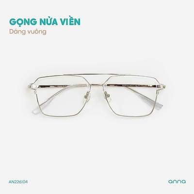 Gọng kính mắt thời trang nam ANNA dáng vuông chất liệu IP titan cá tính hiện đại AN226104