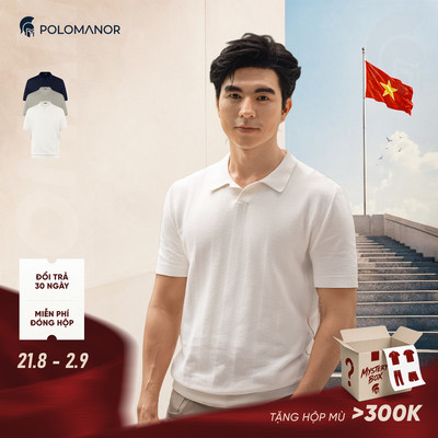 Áo polo nam dệt kim cao cấp EPIC, BST QUIET STRENGTH, thanh lịch, sang trọng - POLOMANOR