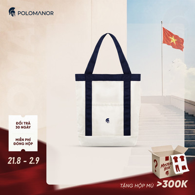 Túi tote V2 cao cấp POLOMANOR, đựng laptop, có khóa kéo nhiều ngăn tiện lợi, thanh lịch