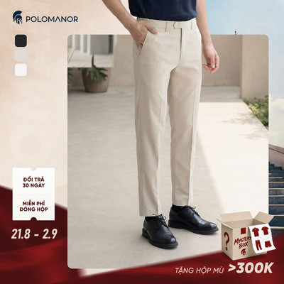 [DEAL LỄ 2/9] [BEST SELLER] Quần dài tây nam POLOMANOR co giãn 2 chiều, xuất xịn, lưng đai chun ẩn, chuẩn form
