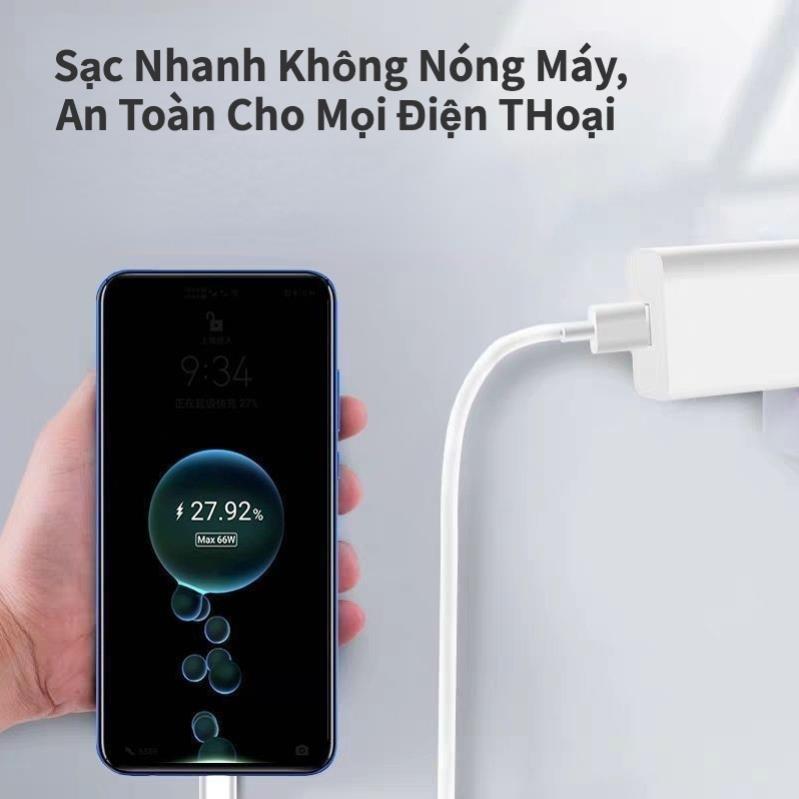 Bộ Củ Cáp Sạc Nhanh PD 66w NBR Cho Các Dòng Máy (Củ PD 66W+6A Cáp Type-C ) , Sạc Nhanh Không Nóng Má