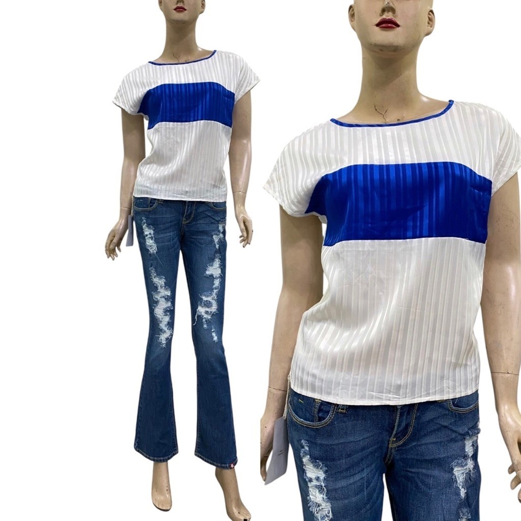 (A1599) Áo voan kẻ phối màu Nino.maxx (Size S, L) - Thanh lý vnxk