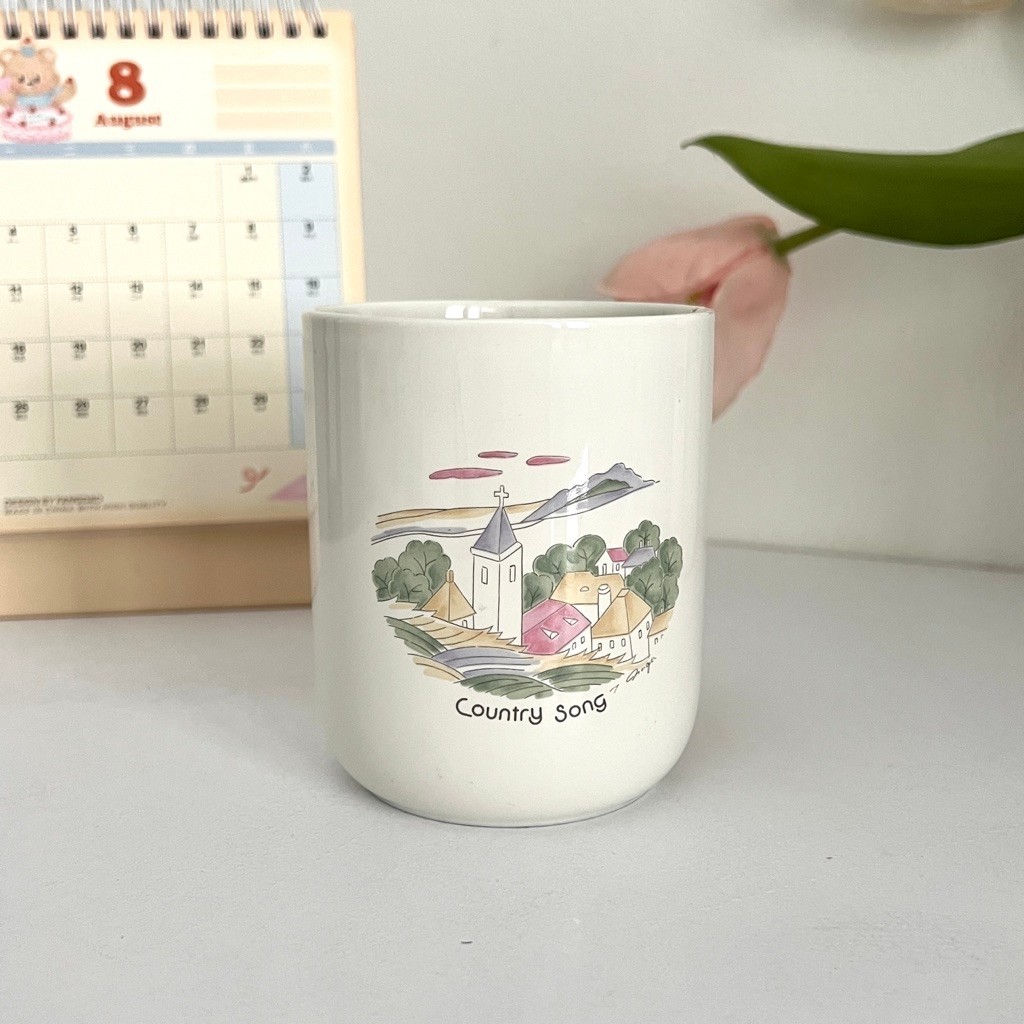 | Gốm Nhật 2hand | Thố ngôi nhà country song của ivory house 8.5x10cm