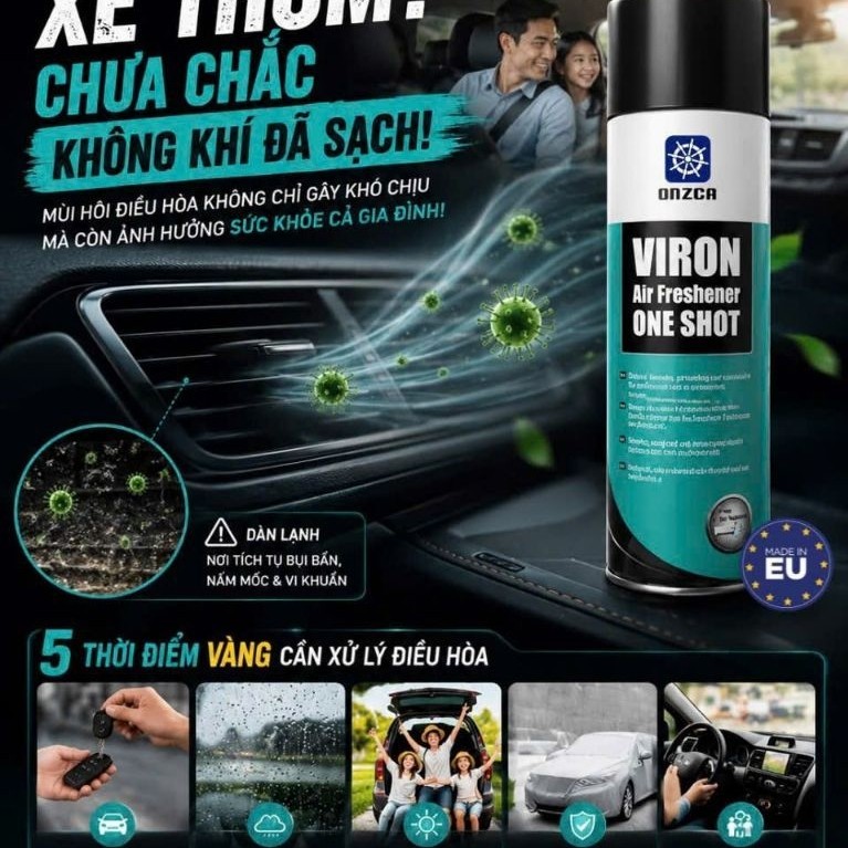 Khử mùi điều hoà Onzca Viron.Giúp lạnh sâu và diệt khuẩn .