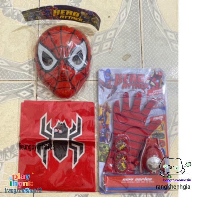 Áo Choàng Spider-Man & Phụ Kiện Anh Hùng Cho Bé Cùng Mặt Nạ Iron Man Áo Choàng Spider-Man Mặt Nạ Iro