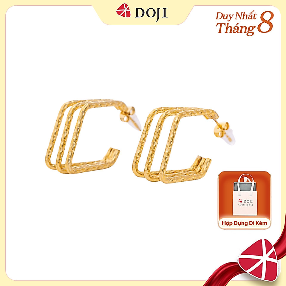 Hoa Tai nữ mạ vàng cao cấp, thiết kế dáng mảnh cá tính - DOJI